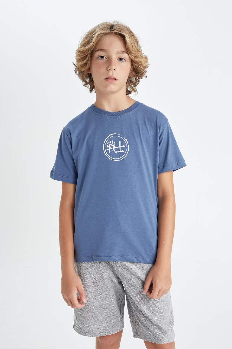 Boy Crew Neck Printed Short Sleeve T-Shirt