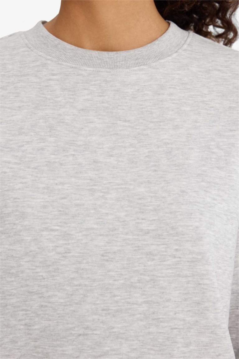 Sweatshirt épais basique à col rond Coupe décontractée