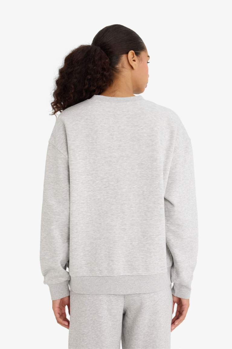 Sweatshirt épais basique à col rond Coupe décontractée