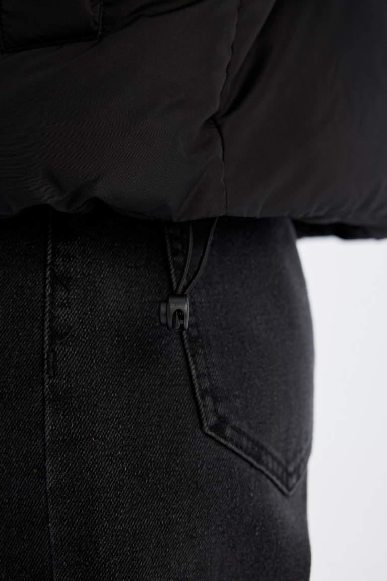 Waterproof Regular Fit Hooded Puffer Jacket