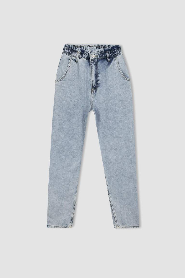Paperbag Jean Crop Fit Cotton Trousers