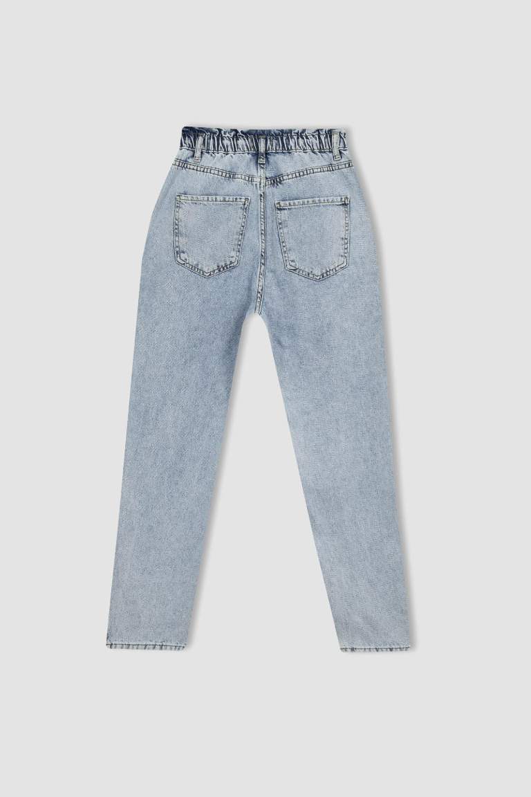 Paperbag Jean Crop Fit Cotton Trousers