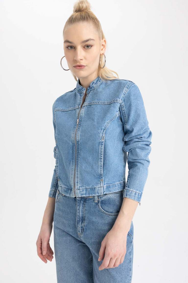 Fashion Fit Crop Jean %100 Pamuk Ceket