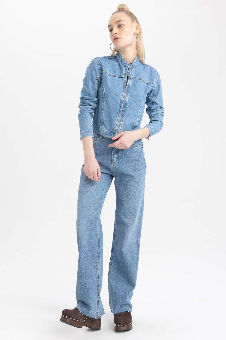 Fashion Fit Crop Jean %100 Pamuk Ceket