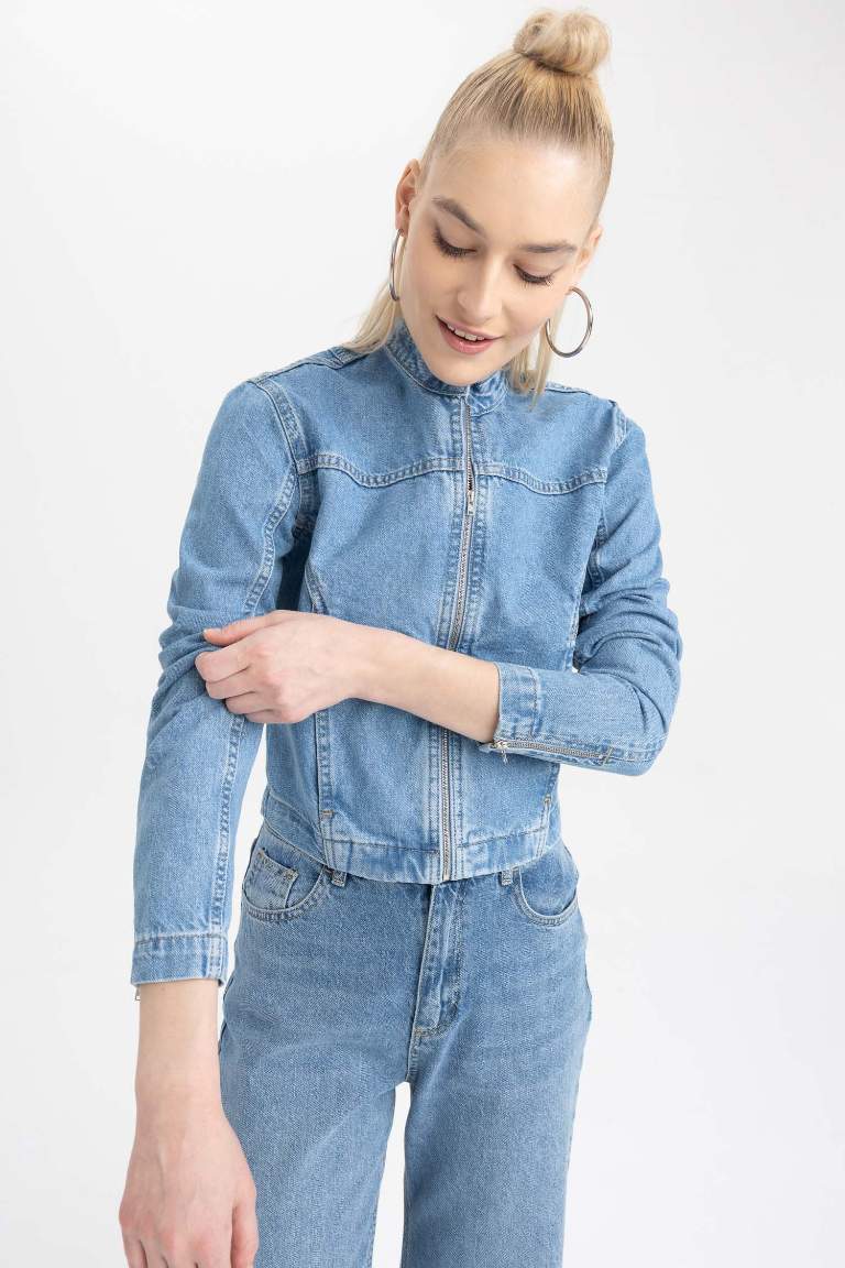 Fashion Fit Crop Jean %100 Pamuk Ceket
