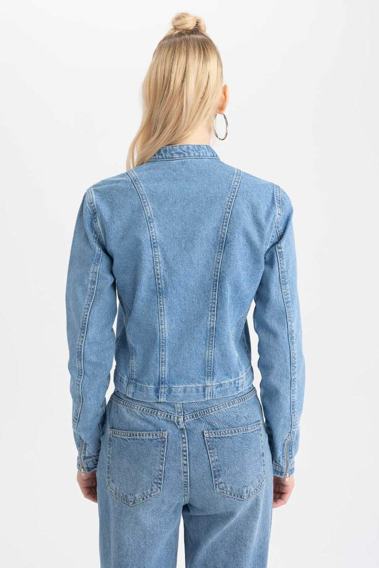 Fashion Fit Crop Jean %100 Pamuk Ceket