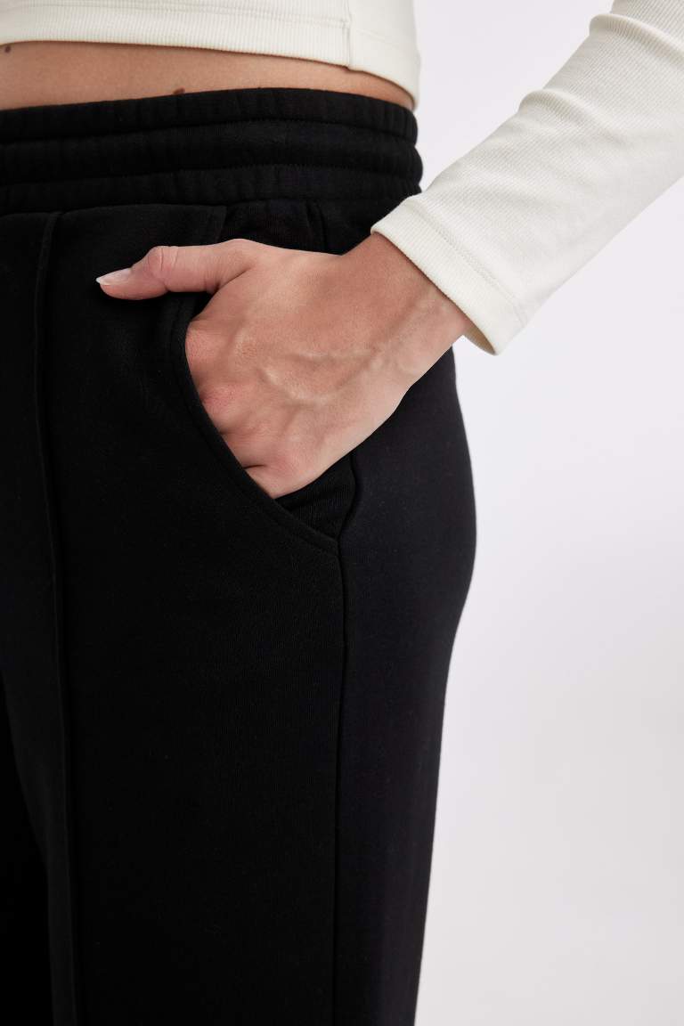 Straight Fit Long Thick Fabric Sweatpants