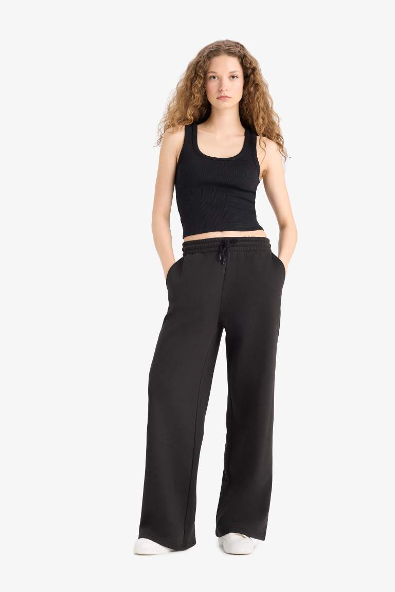 Straight Fit Cepli Düz Paça Kalın Kumaş Pantolon