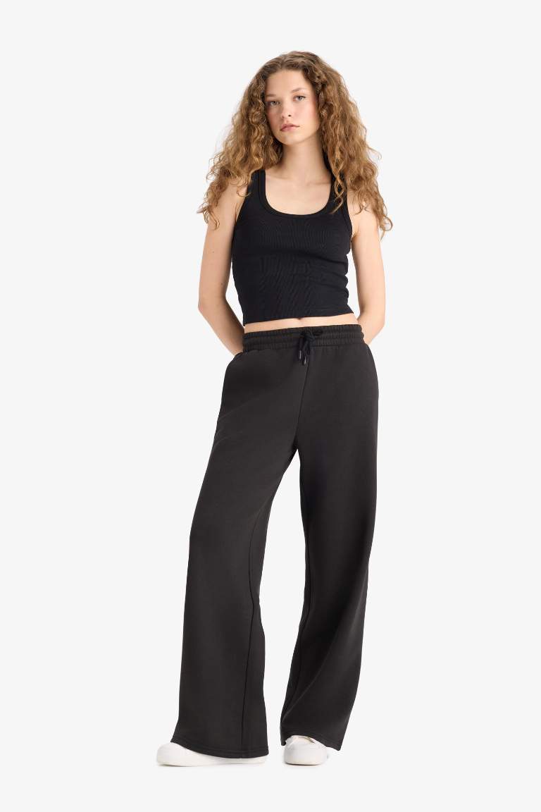 Straight Fit Cepli Düz Paça Kalın Kumaş Pantolon