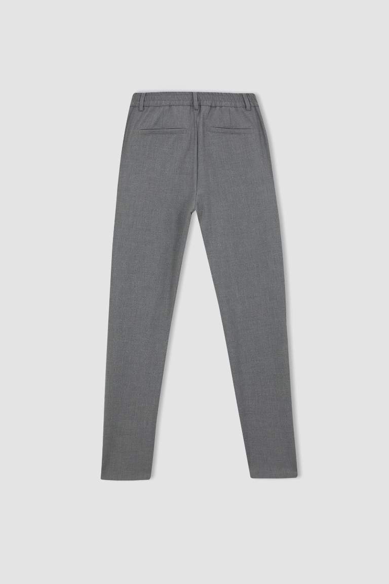 Düz Paça Beli Lastikli Cepli Jogger Pantolon