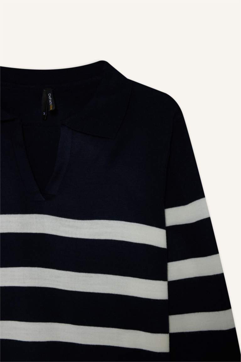 Pull col polo rayé Coupe régulière