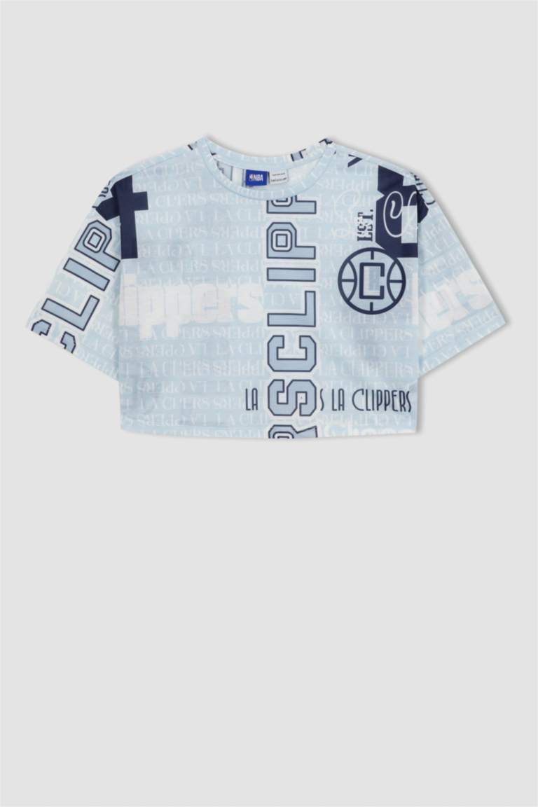 DeFactoFit NBA Los Angeles Clippers Oversize Bisiklet Yaka Kısa Kollu Tişört