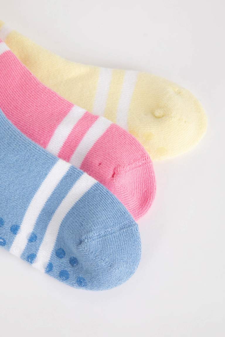 Baby Girl 3 Piece Cotton Towel Socks