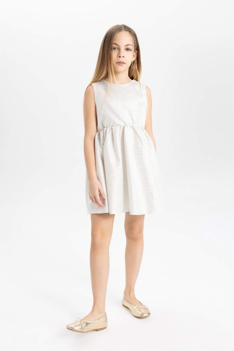 Girl White Sleeveless Dress