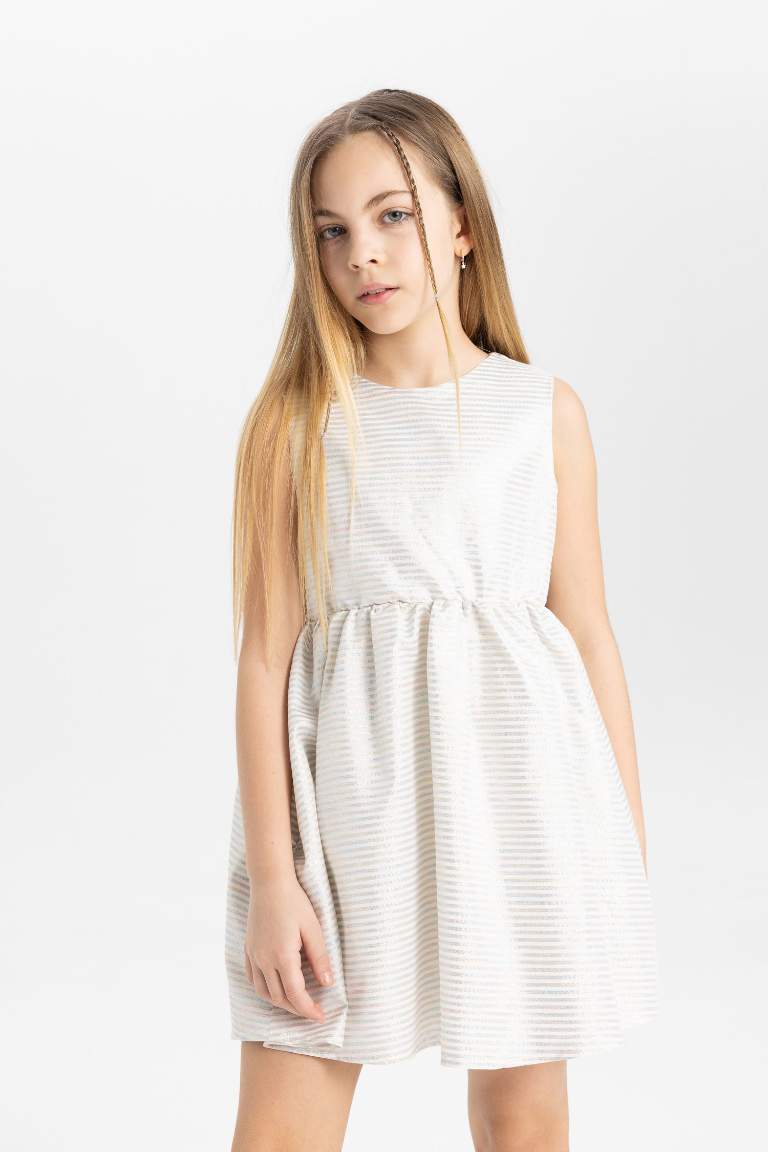 Girl White Sleeveless Dress