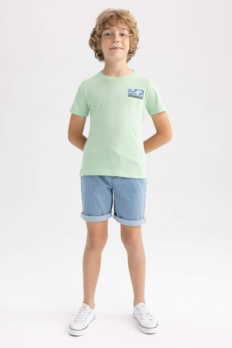 Boy Regular Fit Crew Neck Printed Short Sleeve T-Shirt