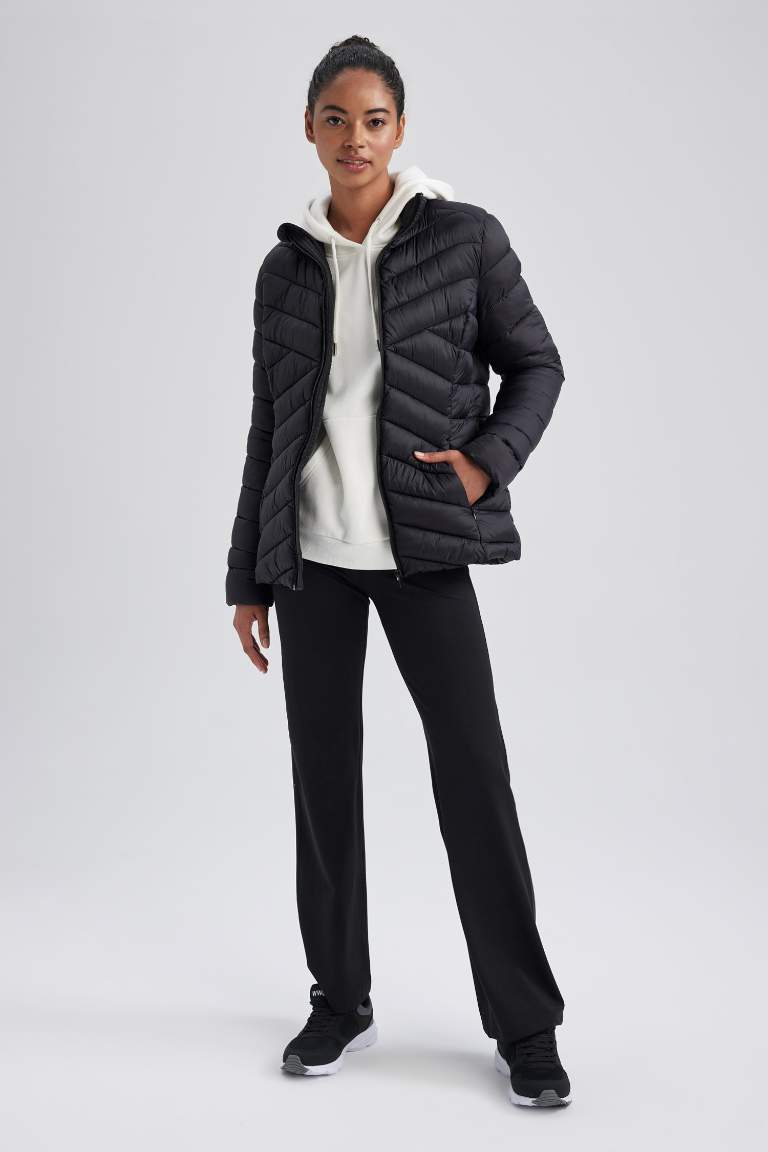 DeFactoFit Su İtici Slim Fit Ultra Hafif Kapitoneli Şişme Mont