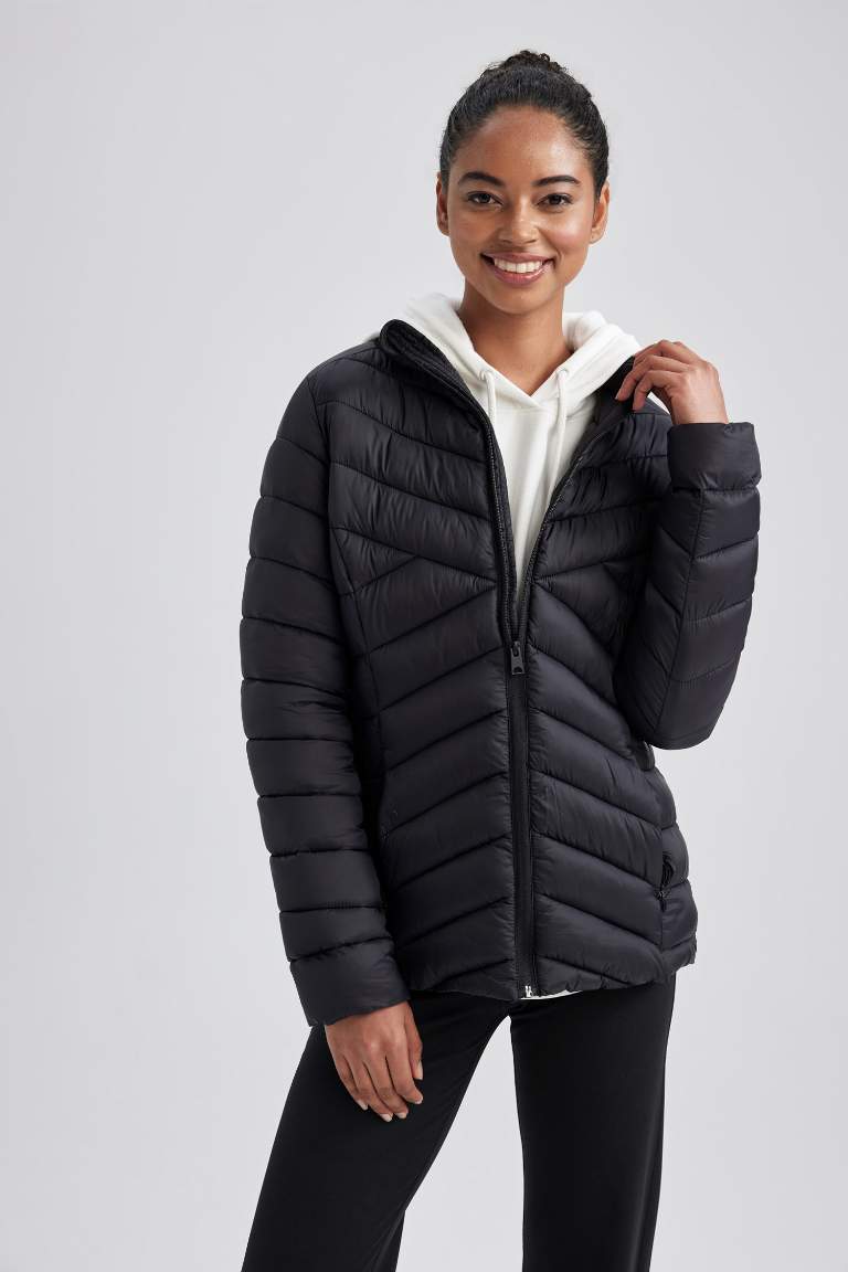 DeFactoFit Su İtici Slim Fit Ultra Hafif Kapitoneli Şişme Mont