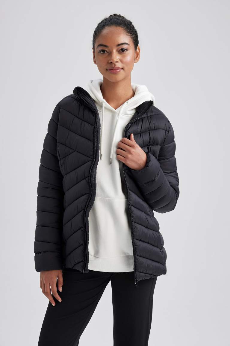DeFactoFit Su İtici Slim Fit Ultra Hafif Kapitoneli Şişme Mont