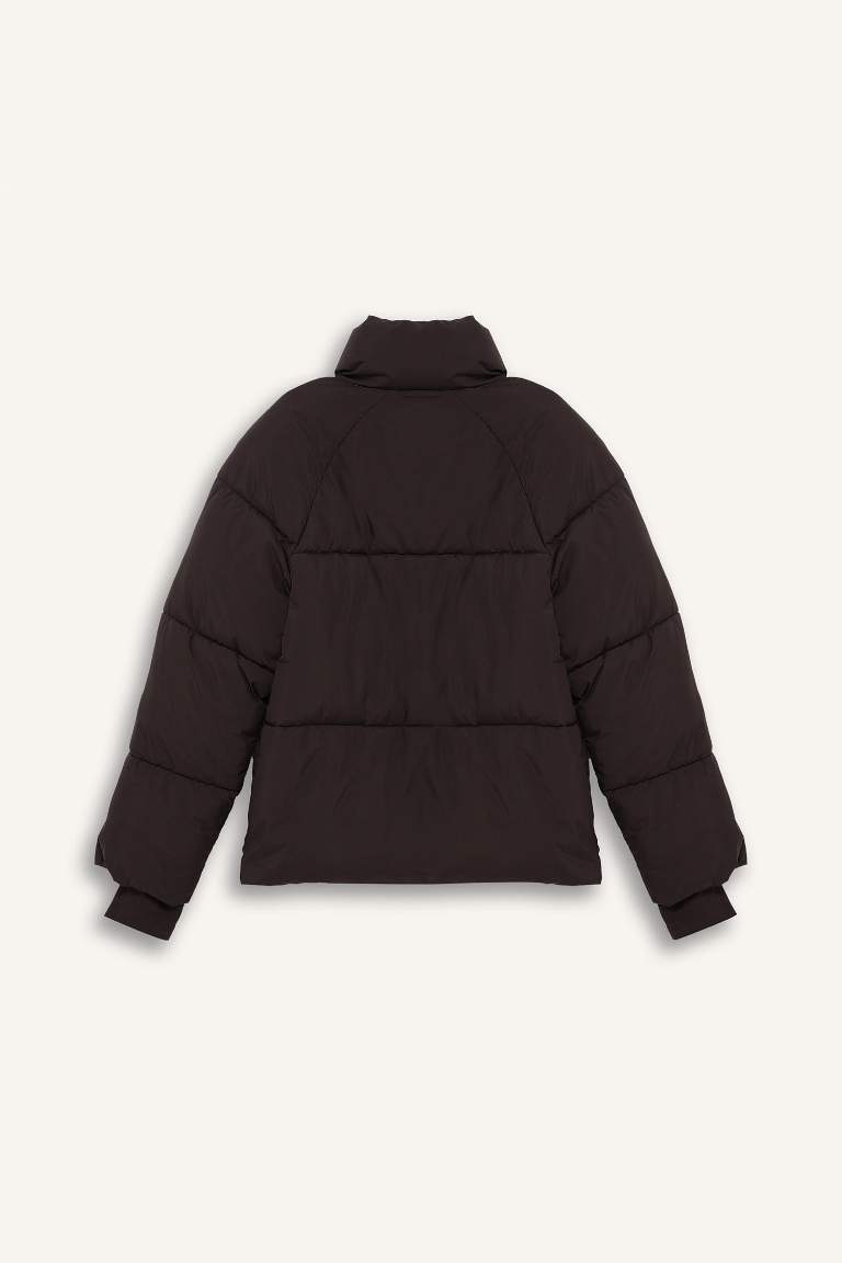 DeFactoFit Rüzgar Geçirmez Su Geçirmez Regular Fit Fermuarlı Çıtçıtlı Şişme Mont