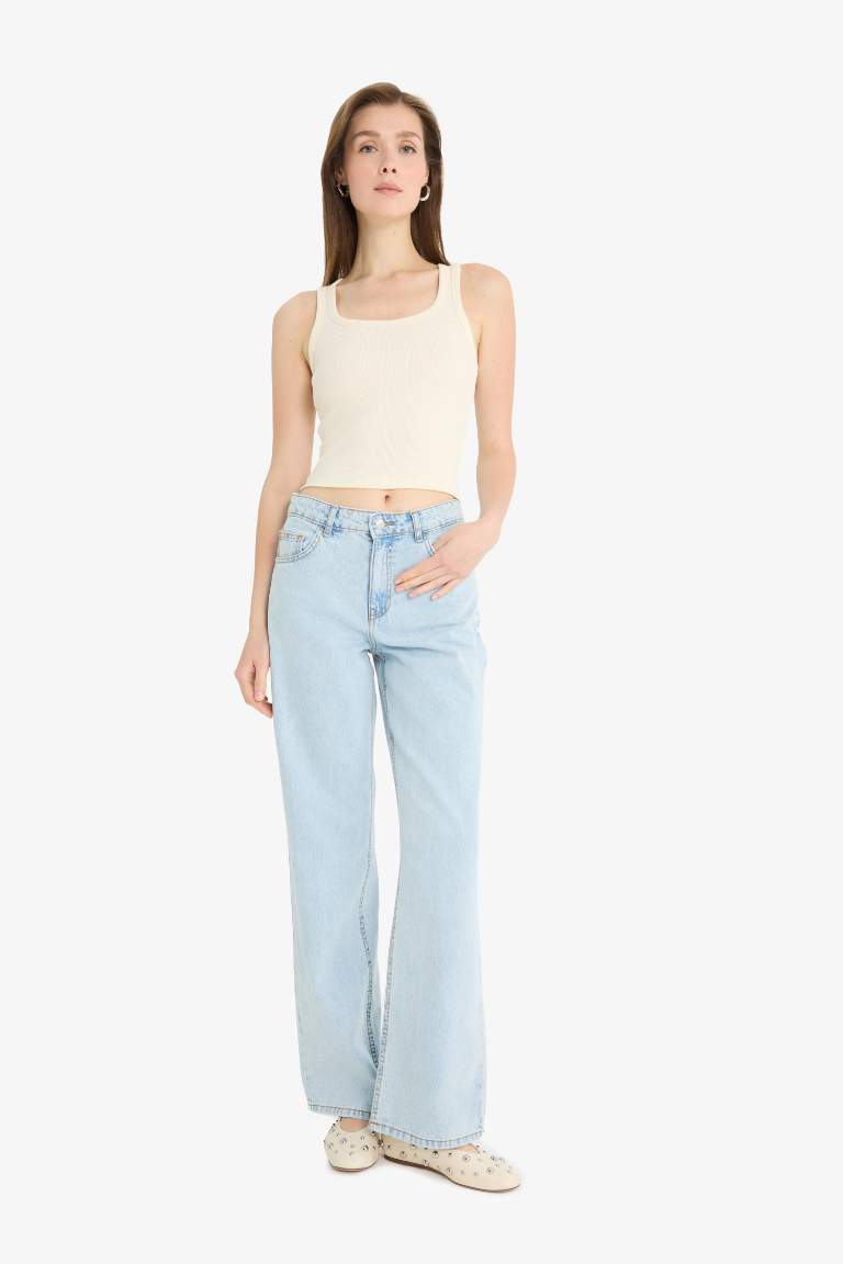 Fitted U Yaka Basic Düz Fitilli Kaşkorse Atlet