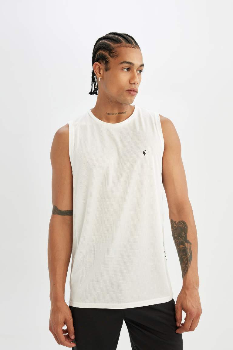 DeFactoFit Slim Fit Printed Heavy Fabric Tank Top