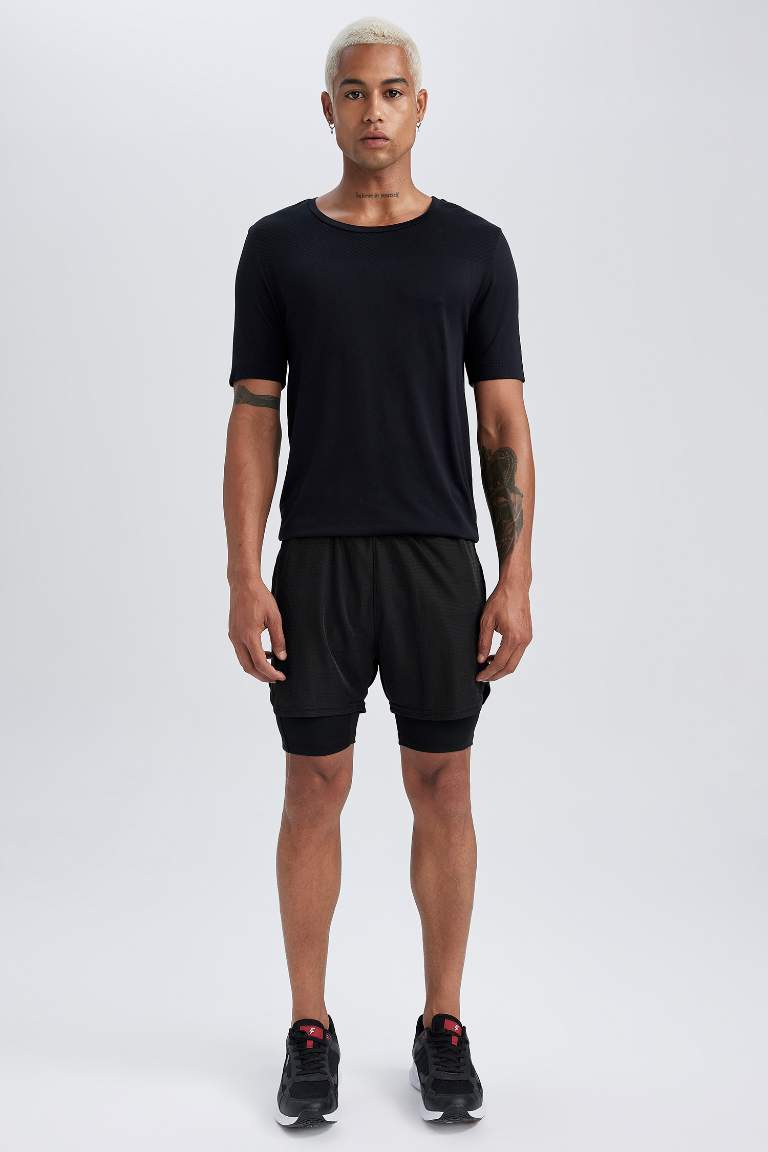 DeFactoFit Slim Fit Taytlı Spor Şort