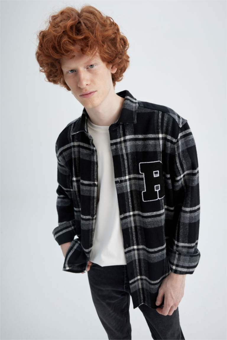 Сорочка з довгим рукавом свободного крою Woodcutter для чоловіків