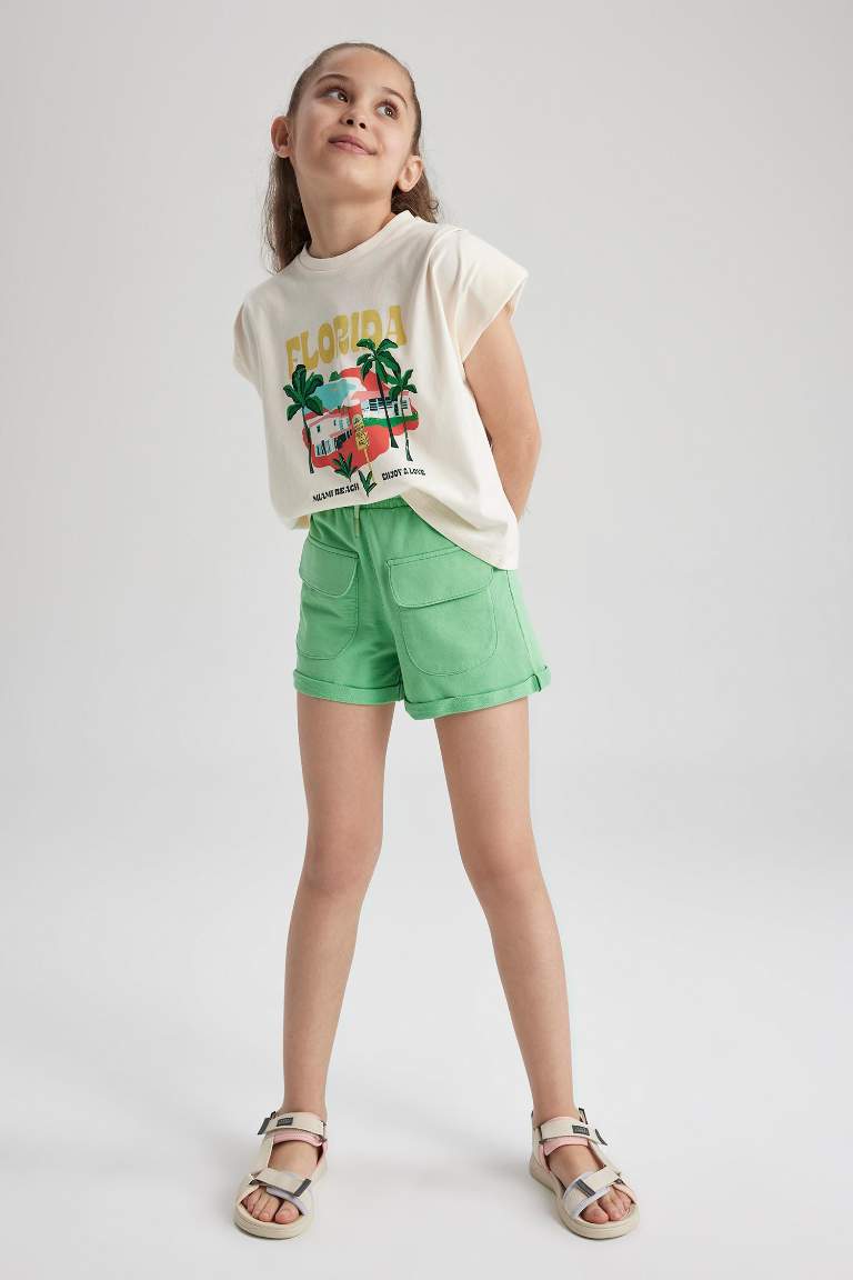 Girls' Sweatshirt Fabric Shorts