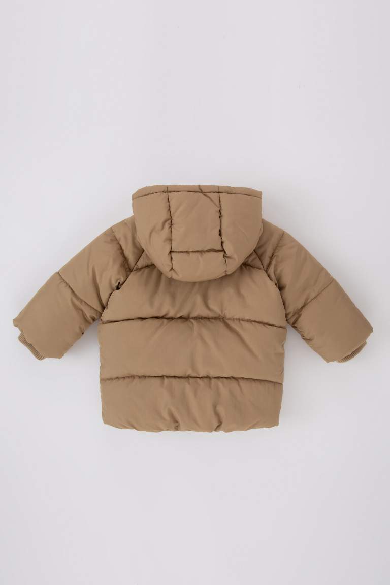 Baby Boy Hooded Fleece Lined Puffer Jacket