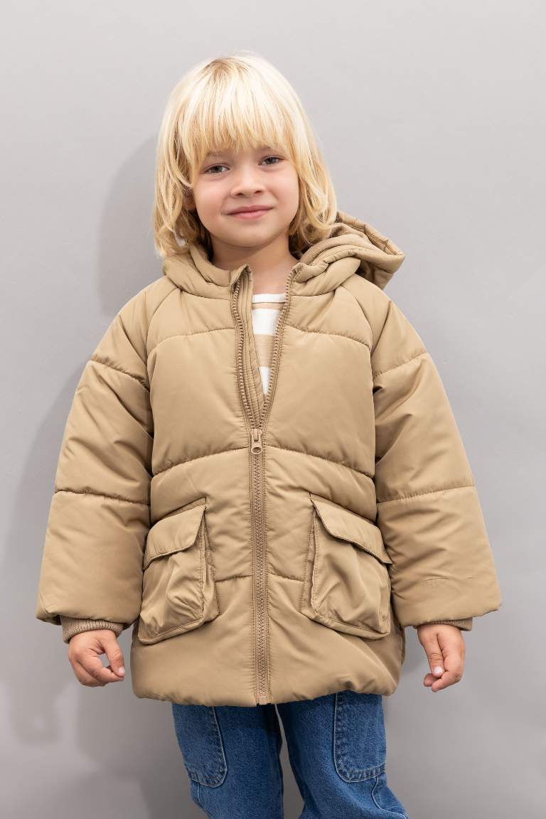 Baby Boy Waterproof Fleece Lined Puffer Jacket