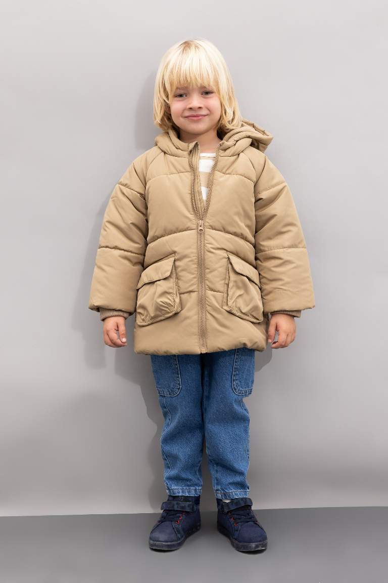 Baby Boy Waterproof Fleece Lined Puffer Jacket