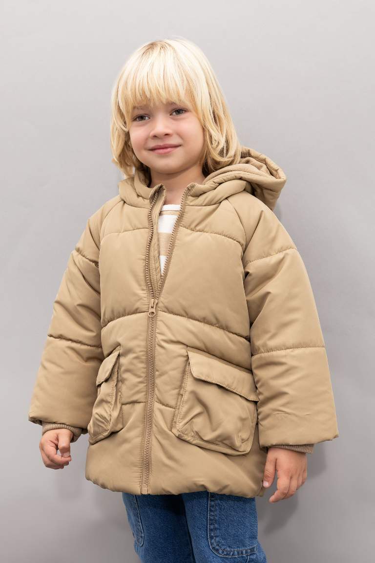 Baby Boy Waterproof Fleece Lined Puffer Jacket