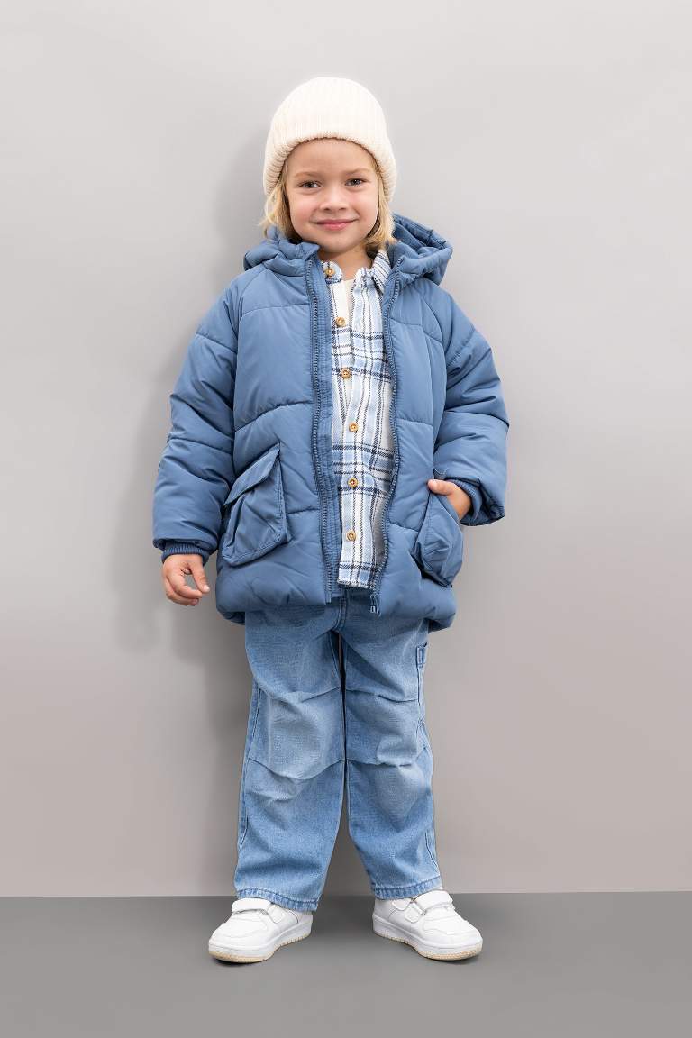 Baby Boy Waterproof Fleece Lined Puffer Jacket