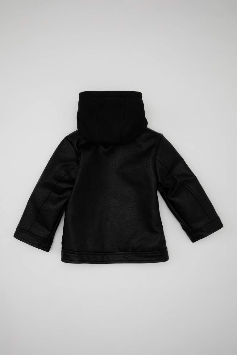 Baby Boy Plush Lined Hooded Puffer Jacket