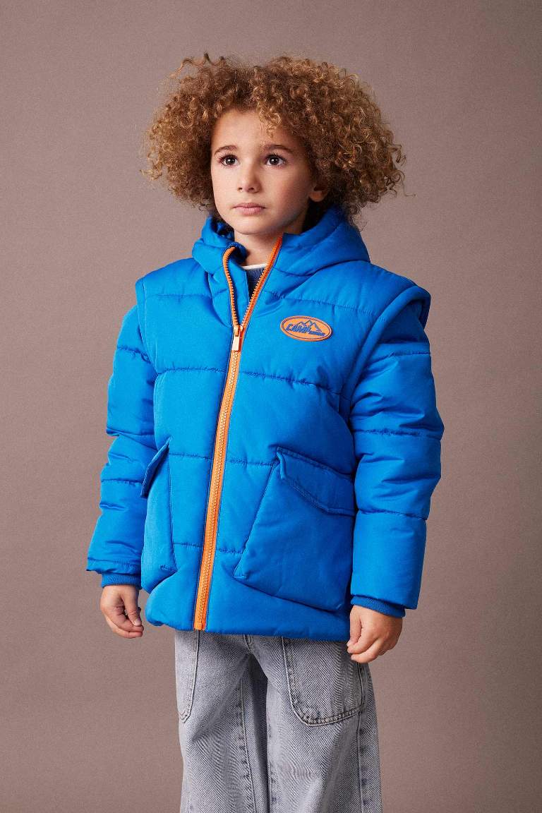 Boy Detachable Hooded Waterproof Puffer Jacket