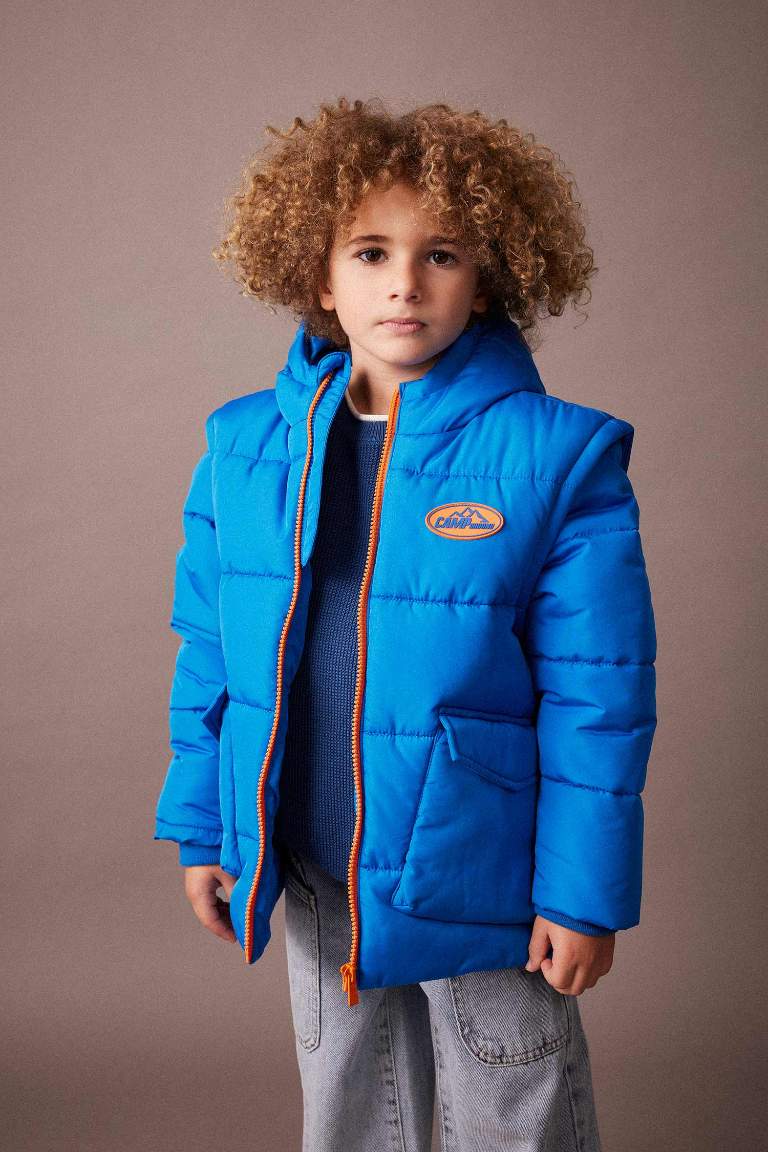 Boy Detachable Hooded Waterproof Puffer Jacket