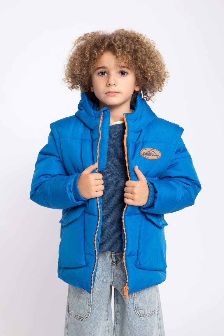 Boy Detachable Hooded Waterproof Puffer Jacket