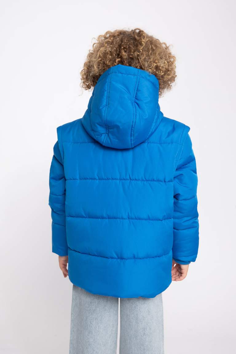 Boy Detachable Hooded Waterproof Puffer Jacket