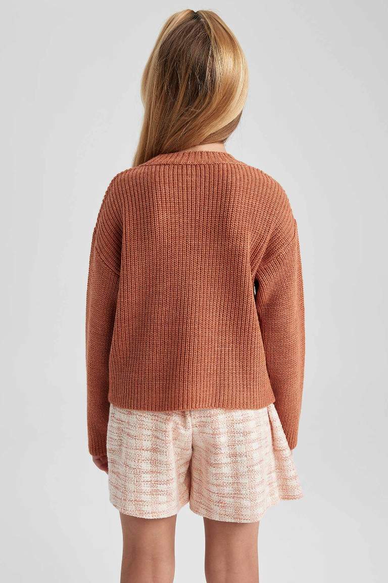 Pull Coupe Régulière Col Rond Pour Fille