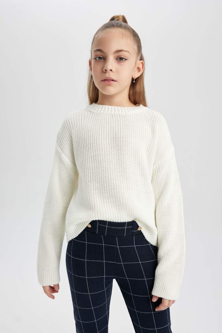 Girl Regular Fit Crew Neck Pullover