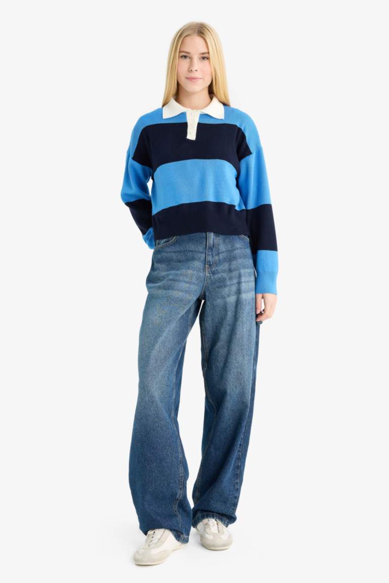 Regular Fit Polo Collar Pullover