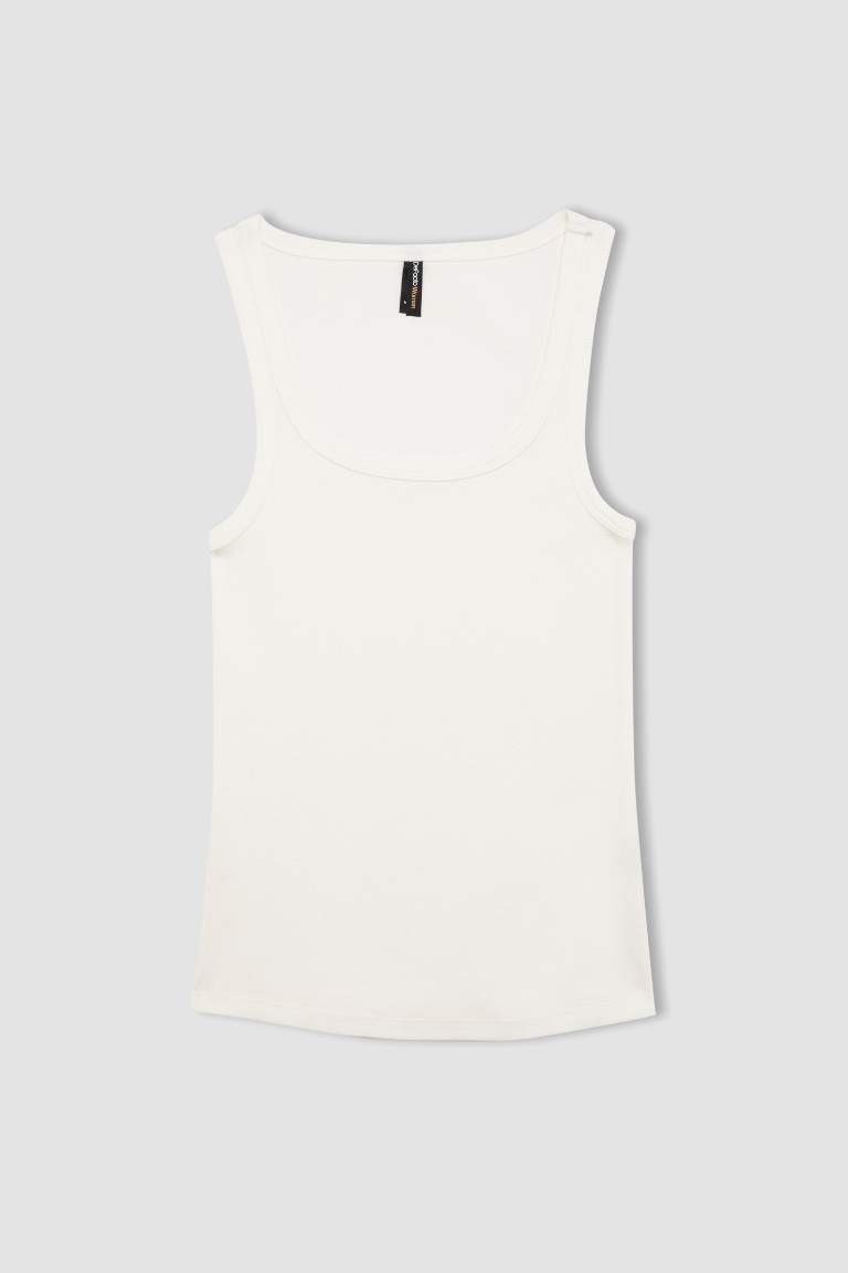 Slim Fit Camisole Round Collar Tank Top