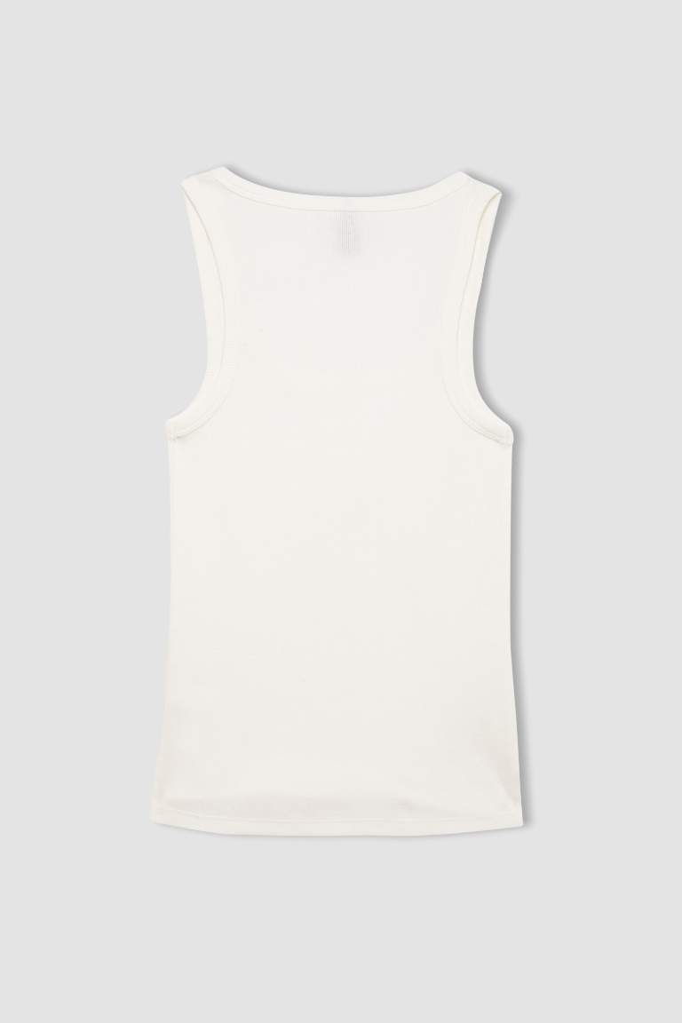 Slim Fit Camisole Round Collar Tank Top