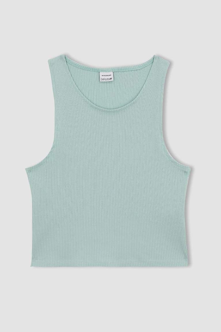 Defacto Fit Crop Crew Neck Sleeveless Sports Undershirt