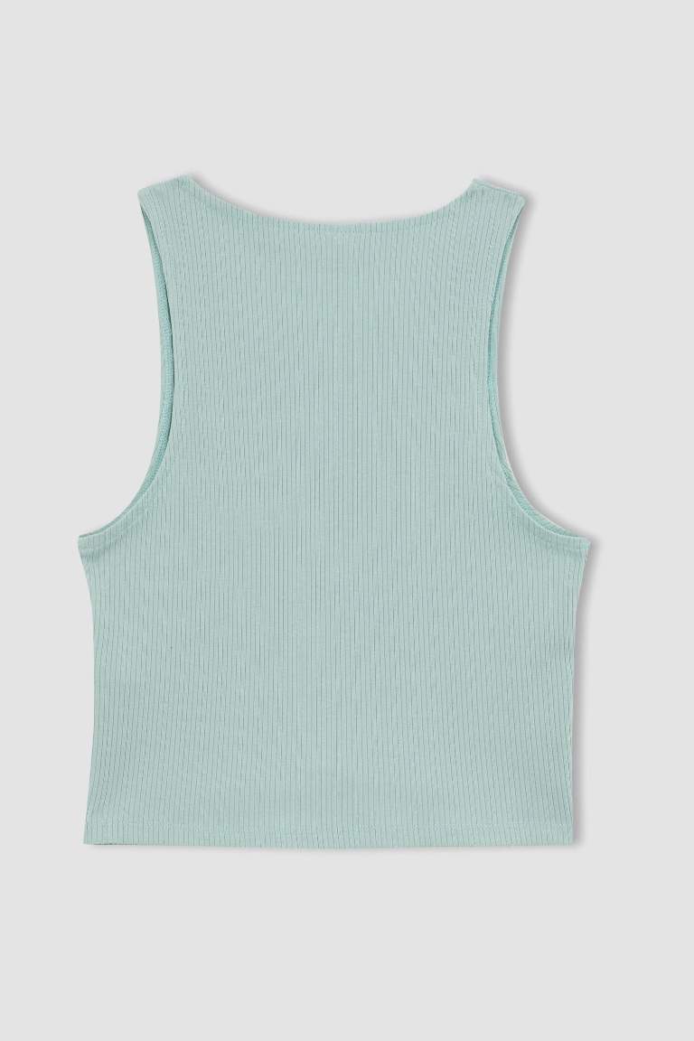 Defacto Fit Crop Crew Neck Sleeveless Sports Undershirt