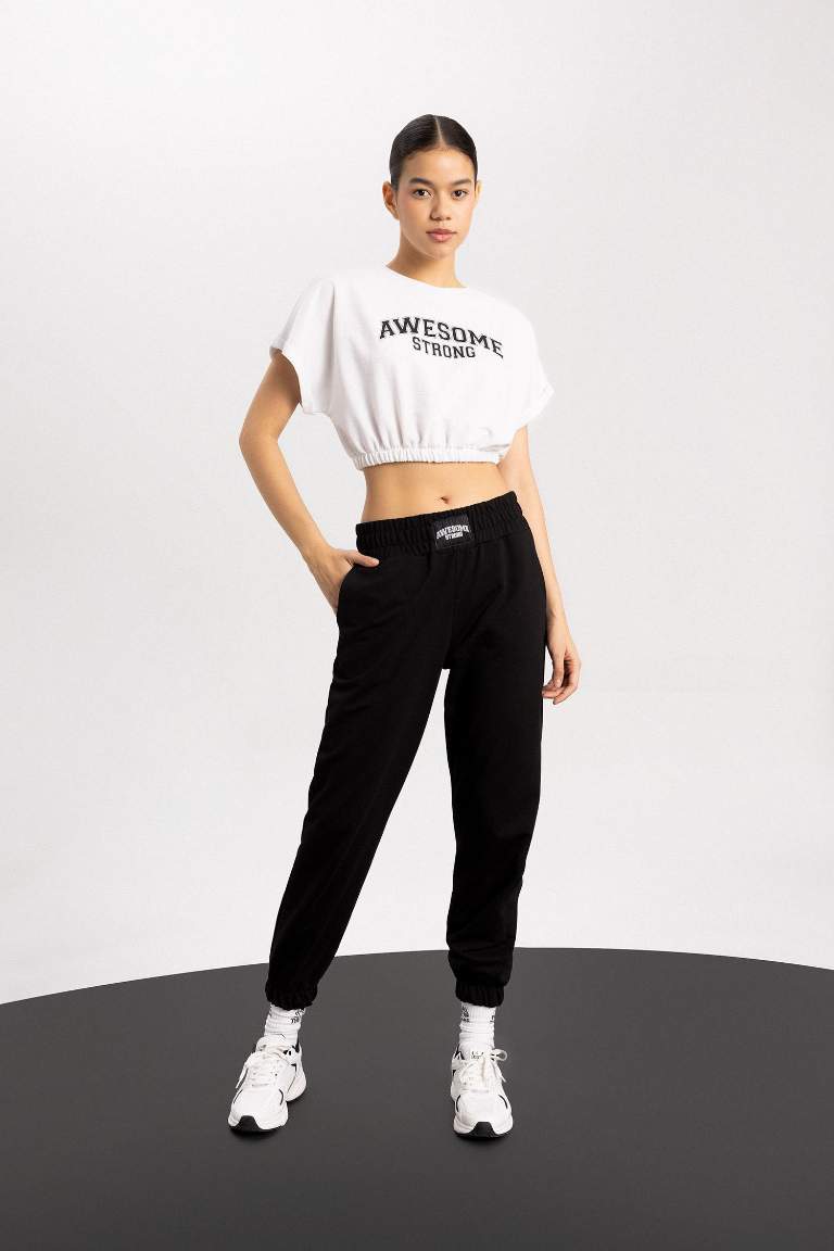 DeFactoFit Sporcu Jogger Eşofman Altı Standart Fit Basic Düz