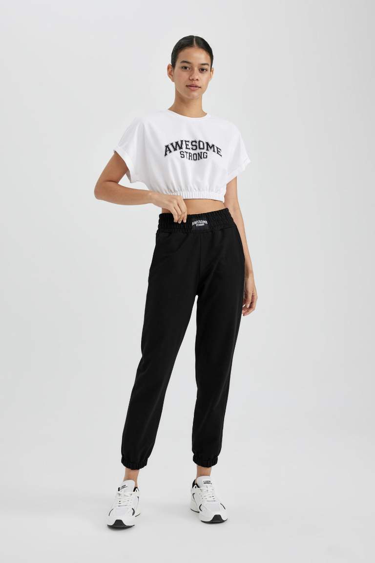 DeFactoFit Sporcu Jogger Eşofman Altı Standart Fit Basic Düz