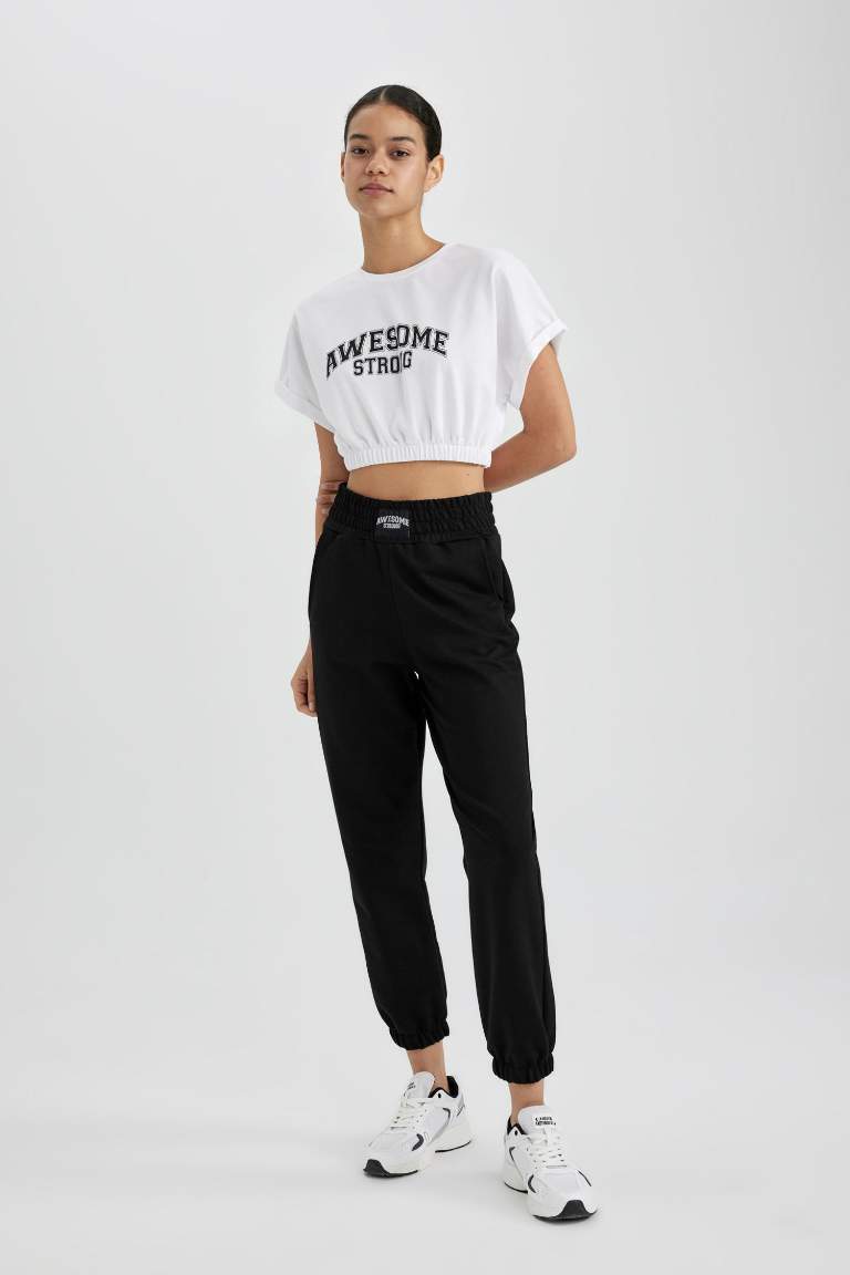 DeFactoFit Sporcu Jogger Eşofman Altı Standart Fit Basic Düz