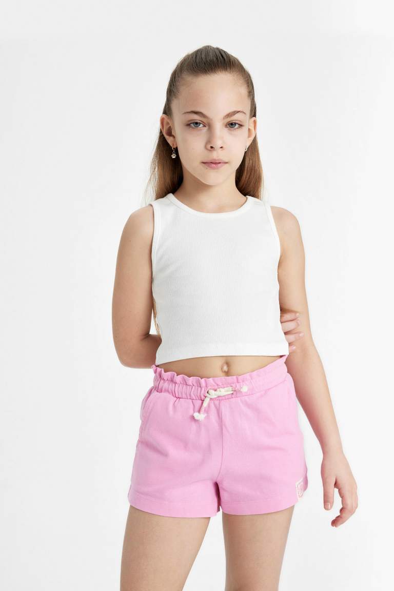 Short En Coton Peigné Pour Fille